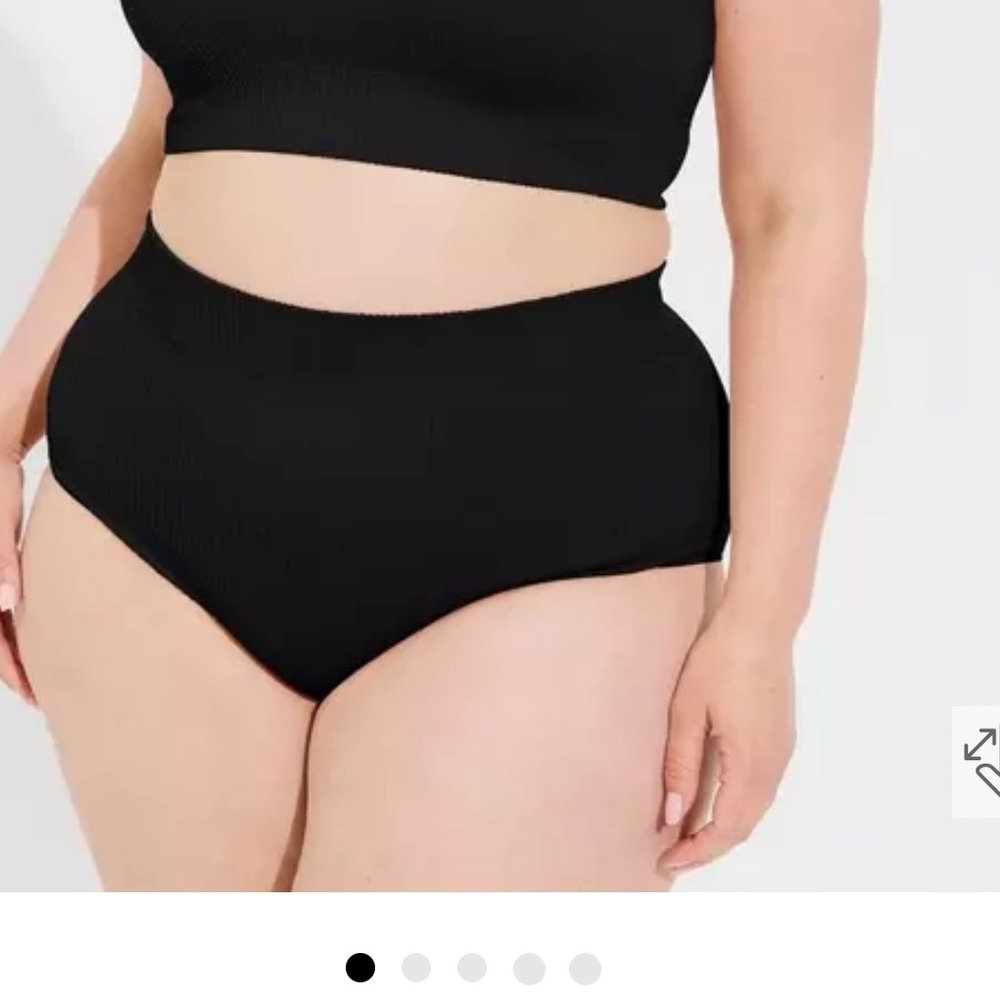 New Torrid Plus Size Black Seamless Rib High-Rise Brief Panty 1X